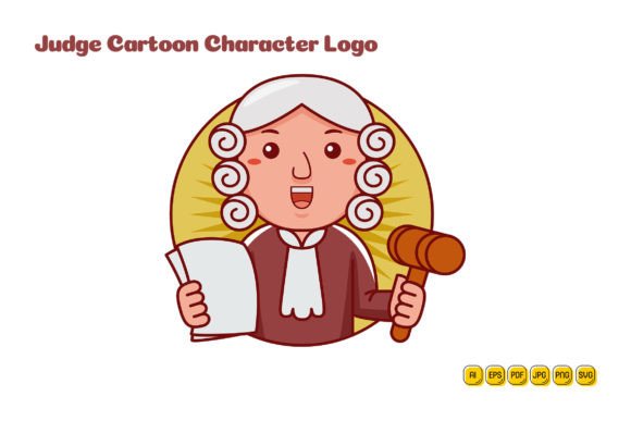 A Versatile Vector Asset: Evaluating Judge Cartoon Character Logo 02