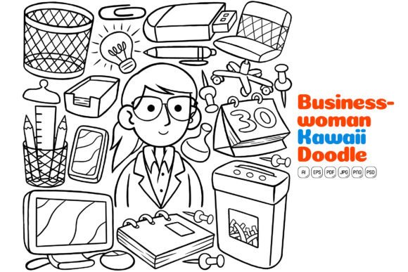 Businesswoman Kawaii Doodle Line Art: Your Toolkit for Creative Communication