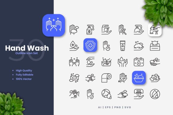 Hand Wash Icons for Modern Communication Needs