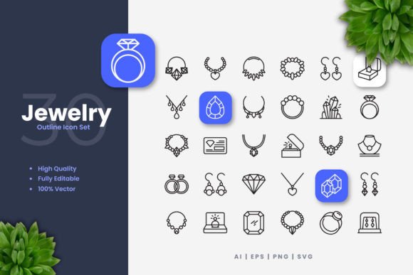 Jewelry Icons: Clean Visual Assets for Professional Projects