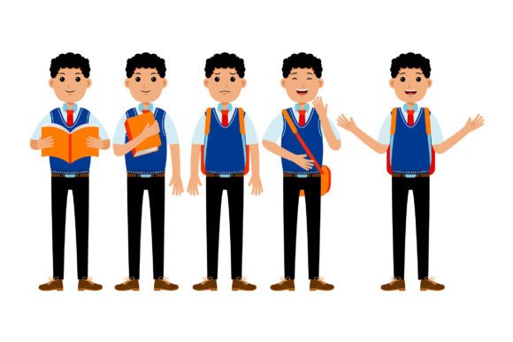 The Boy Student Wearing Uniform Vector 03: A Creator’s Toolkit