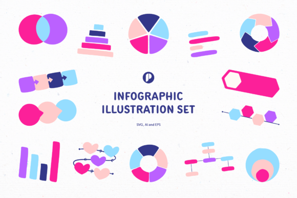 Unlock Strategic Communication with a Colorful Infographic Illustration Set