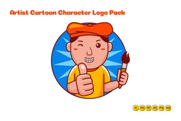 Unlocking Creative Branding with Artist Cartoon Character Logo 01